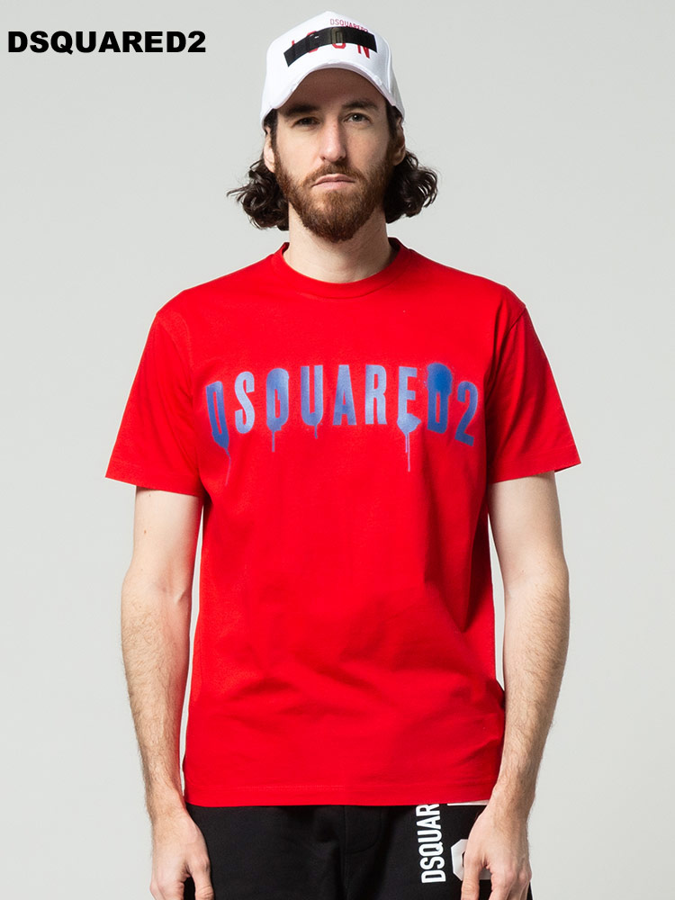 DSQUARED2 ディースクエアード メンズ 半袖 Tシャツ スプレー ロゴ プリント クルーネック D2GD0962【サカゼン公式通販】