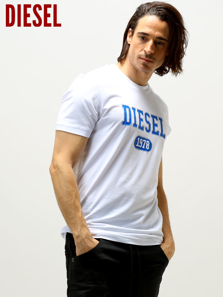 DIESEL (ディーゼル) カレッジ ロゴ クルーネック 半袖 Tシャツ ブランド メンズ 大きいサイズ DSA038【サカゼン公式通販】