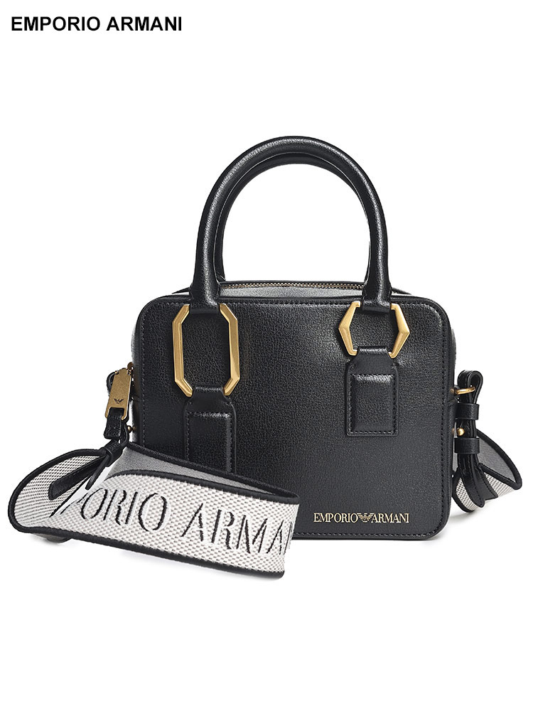 EMPORIO ARMANI (エンポリオアルマーニ) パルメラート仕上げ ダブルハンドル バウレットバッグ EALY3【サカゼン公式通販】