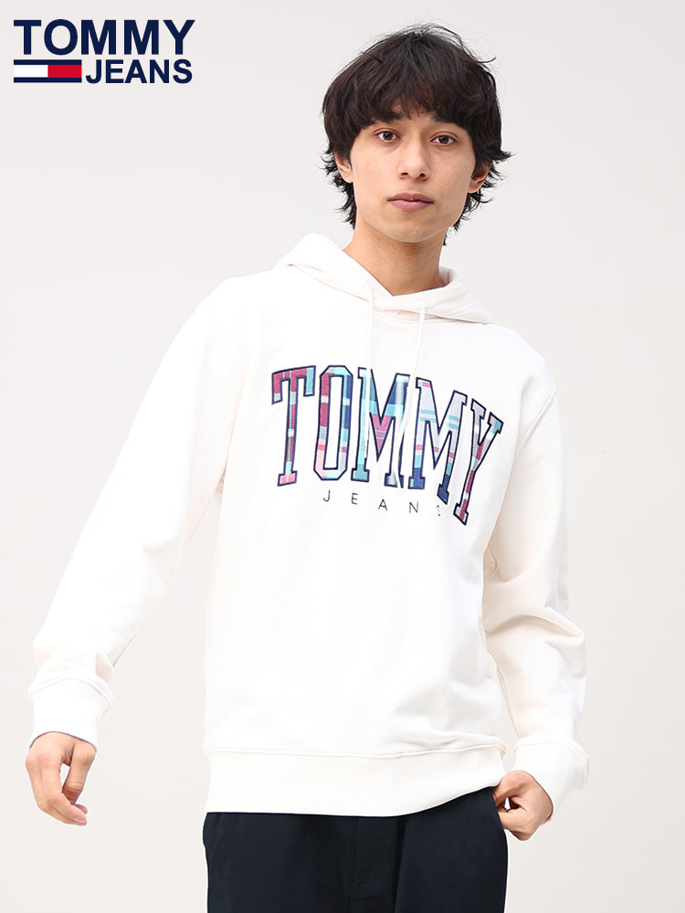 TOMMY JEANS (トミージーンズ) 裏毛 チェックロゴ プルオーバー パーカー REG TARTAN TOMMY【サカゼン公式通販】