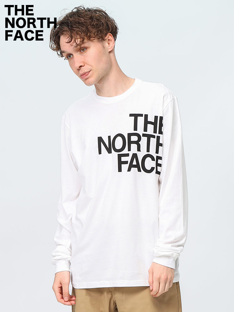 THE NORTH FACE (ザ ノースフェイス) BIGロゴ クルーネック ロングスリーブ Tシャツ L/S Brand Proud TEE トップス Tシャツ/カットソー 新品 ホワイト メンズ M