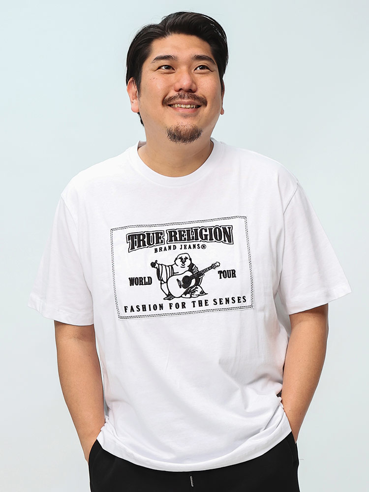 TRUE RELIGION (トゥルーレリジョン) ヴィンテージ アップリケ クルーネック 半袖 Tシャツ | 大きいサイズの服【サカゼン公式通販】