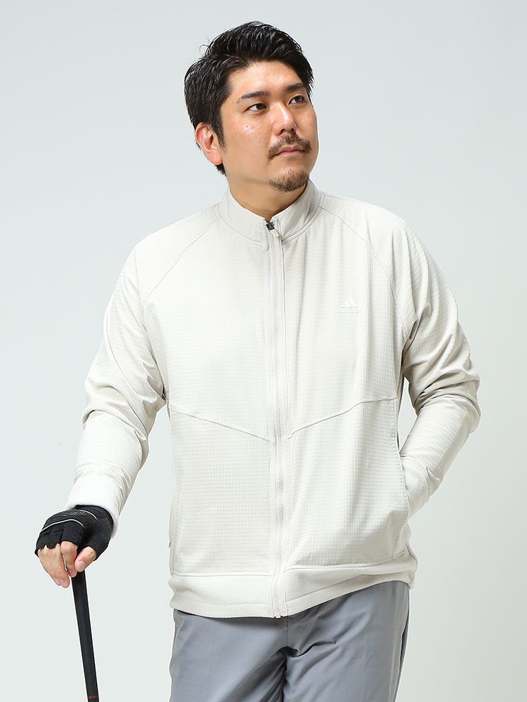 大きいサイズ メンズ adidas (アディダス) 切り替え フルジップ ゴルフ フリース ジャケット STATEMEN | 大きいサイズ の服【サカゼン公式通販】