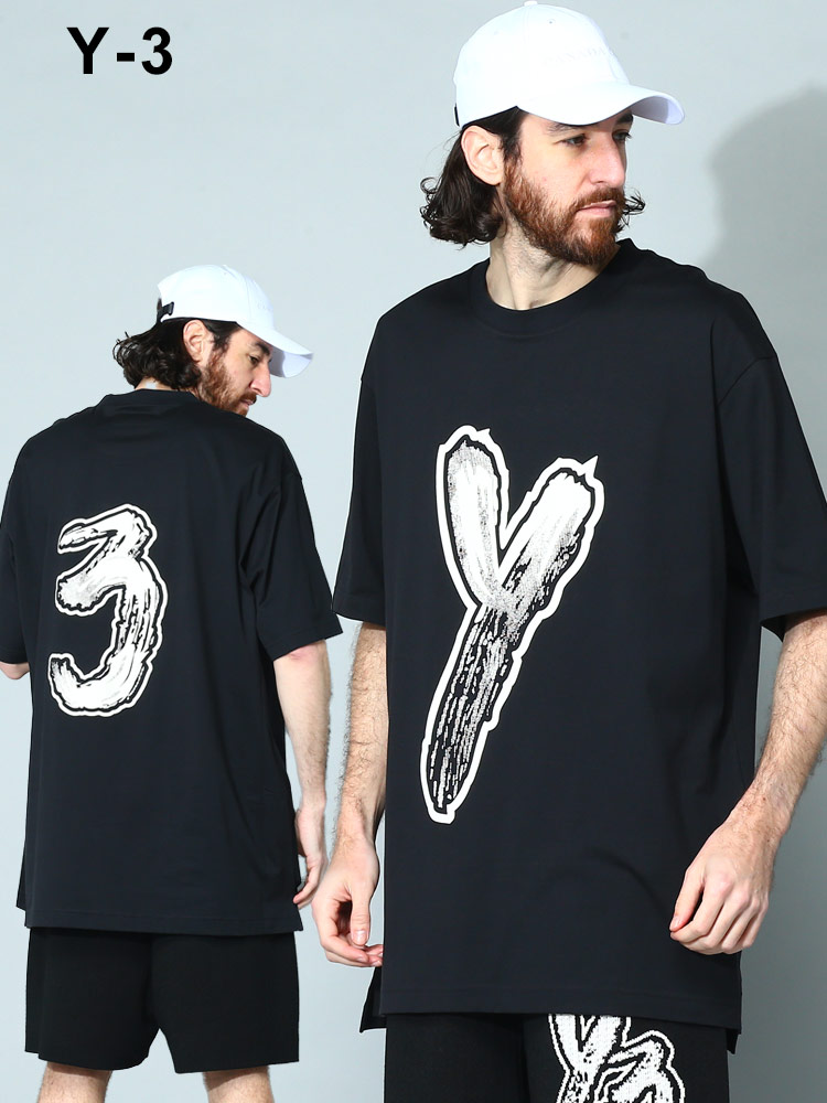 Y-3 (ワイスリー) ロゴプリント クルーネック ルーズ 半袖 Tシャツ LOGO GFX TEE Y3HY1271 【サカゼン公式通販】