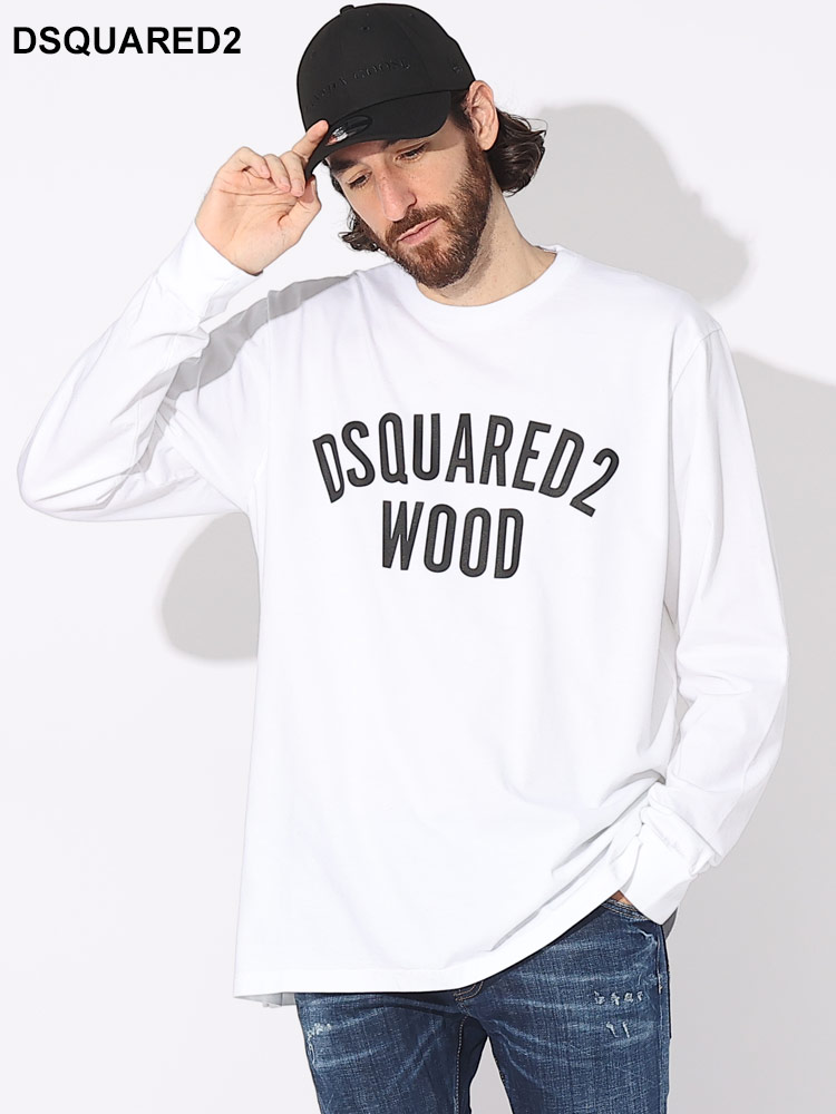 DSQUARED2 (ディースクエアード) ロゴプリント クルーネック 長袖 Tシャツ D2GD1317S20694 ブ【サカゼン公式通販】