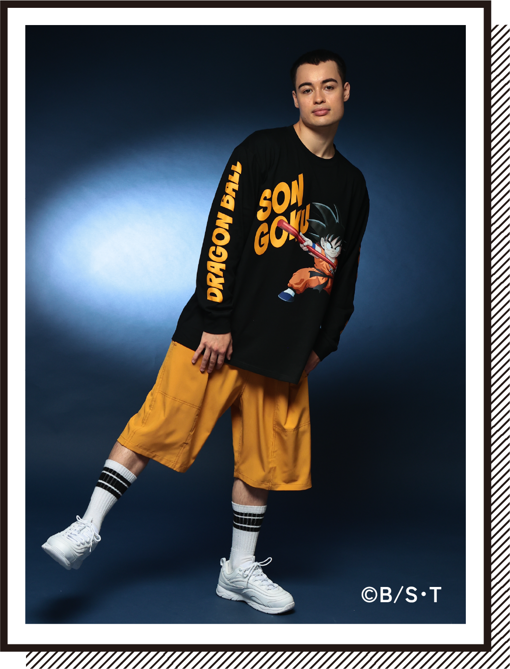 デザインプリント 長袖Tシャツ（ドラゴンボール 孫悟空）の着用イメージ