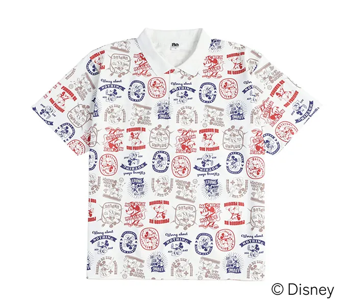 ミッキーマウス シルエットパターン半袖シャツ