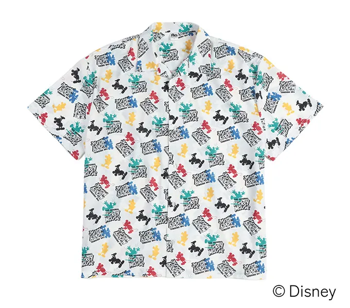 ミッキーマウス シルエットパターン半袖シャツ