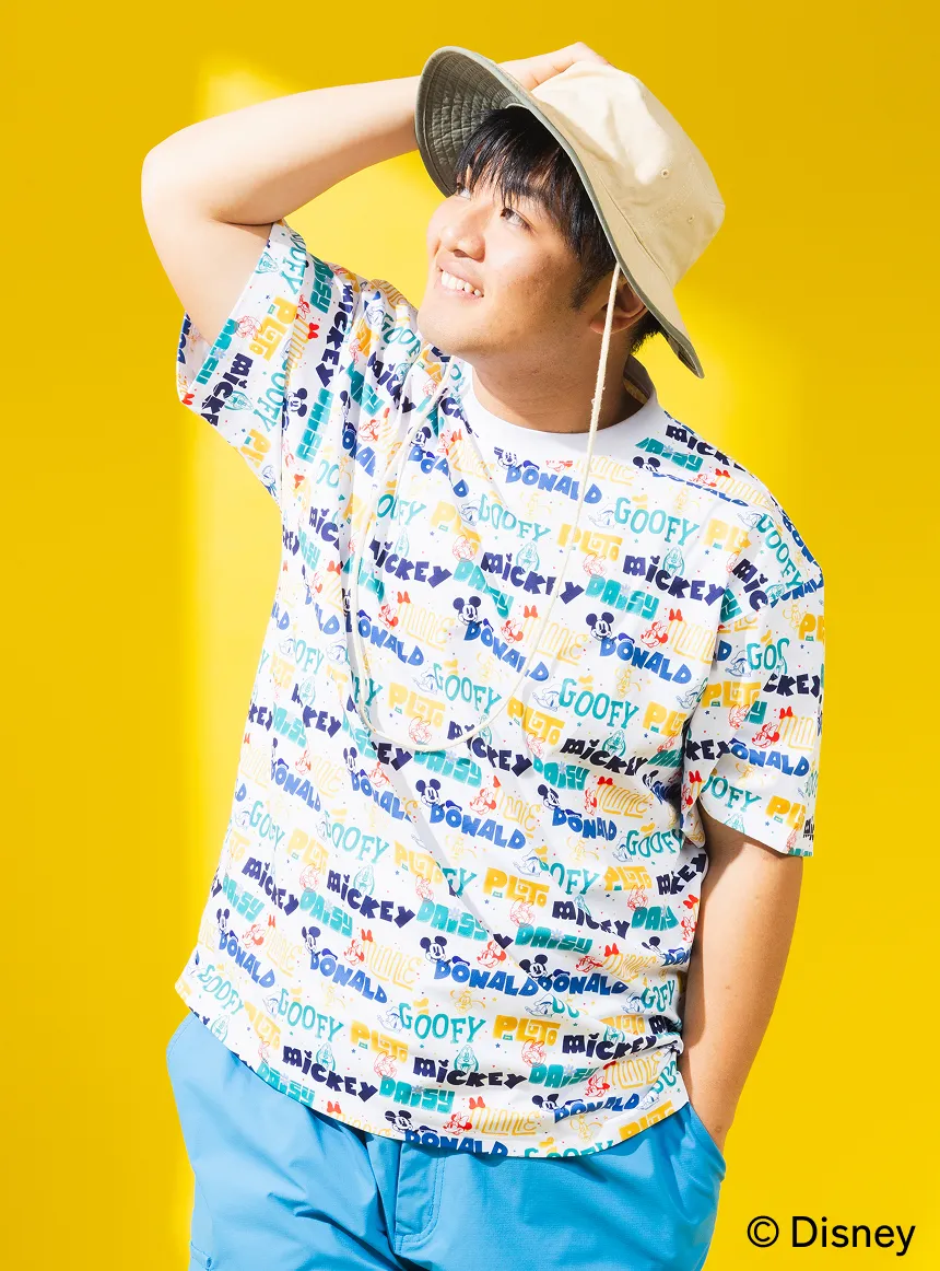 ディズニーキャラクター ネームパターンTシャツの着用イメージ