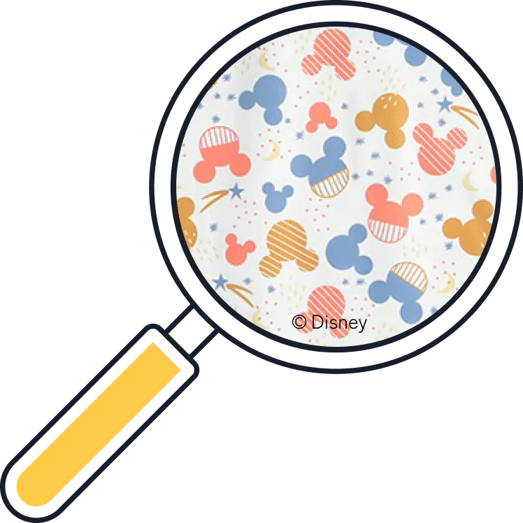 ミッキーマウス柄の拡大イメージ