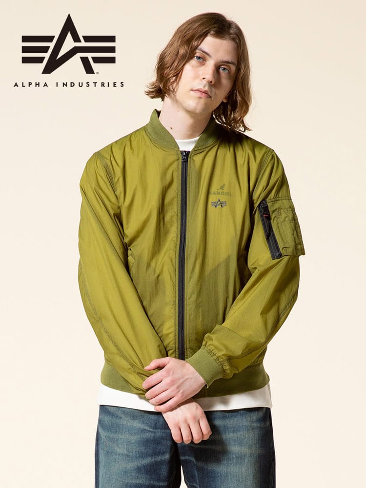 ALPHA INDUSTRIES INC (アルファインダストリーズ) パッカブル ワンポイント フルジップ ジャケット LIGHT PACKABLE L-2B