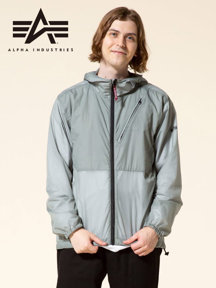 ALPHA INDUSTRIES INC (アルファインダストリーズ) パッカブル フード フルジップ ジャケット LIGHT PACKABLE PARKA