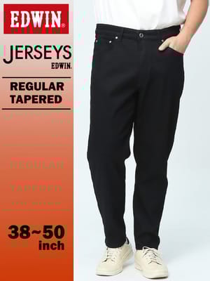 エドウィン ジャージーズ レギュラーテーパード 38-50インチ ブラック JMH33-1101 EDWIN エドウイン 大きいサイズ メンズ ジーンズ デニムパンツ ロングパンツ ボトムス