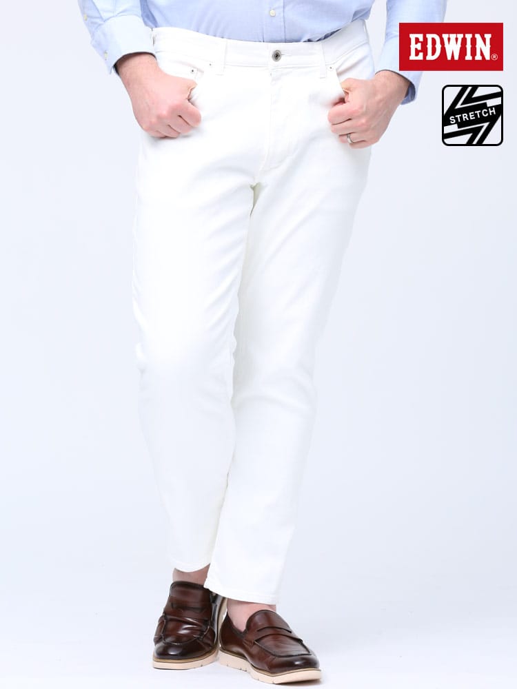 大きいサイズ メンズ EDWIN (エドウィン) JERSEYS ストレッチ ジップフライ レギュラー ストレート ジーンズ