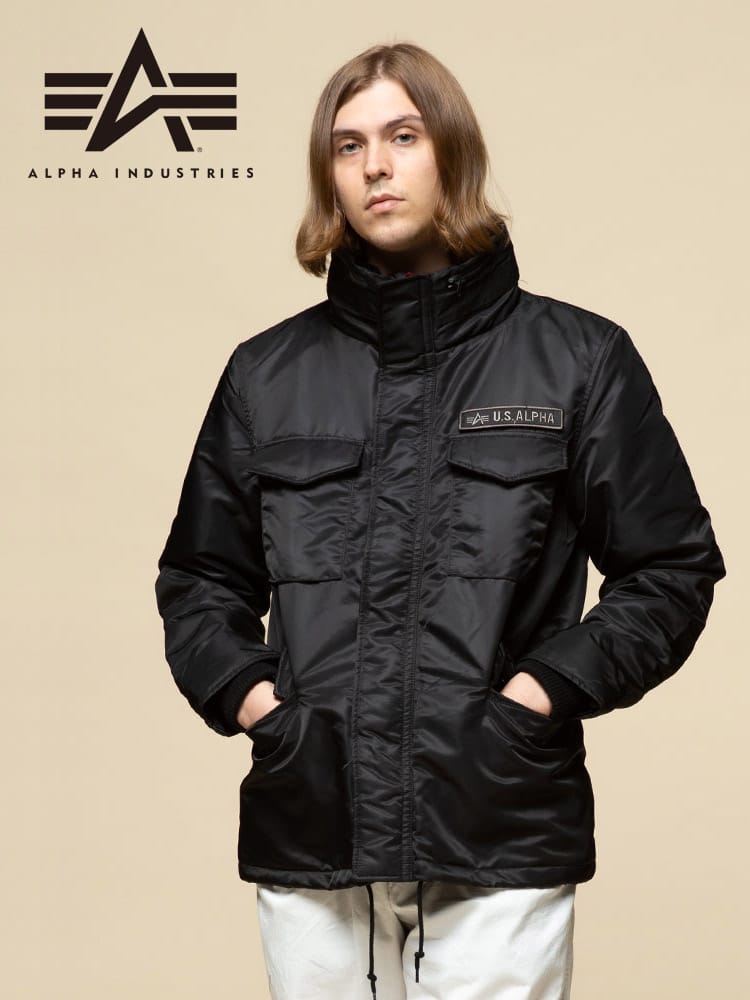 ALPHA INDUSTRIES INC (アルファインダストリーズ) サーモライト フルジップ リブ 中綿 ジャケット M-65 RIB JACKET