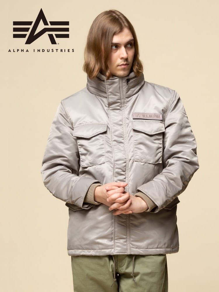 ALPHA INDUSTRIES INC (アルファインダストリーズ) サーモライト フルジップ リブ 中綿 ジャケット M-65 RIB JACKET