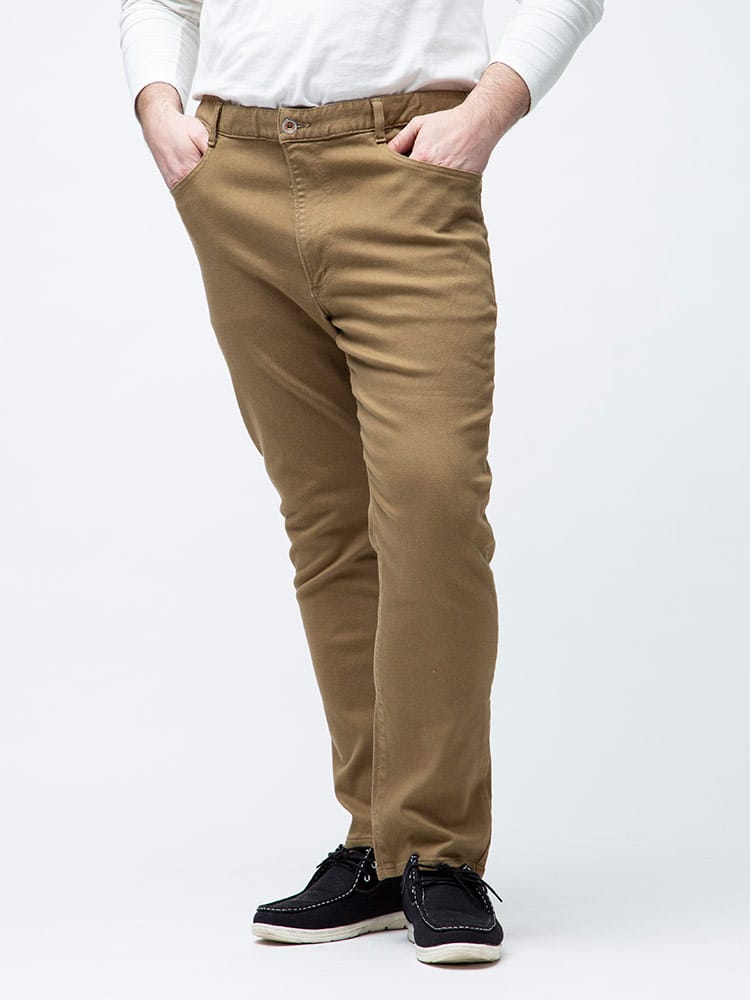 大きいサイズ メンズ EDWIN (エドウィン) JERSEYS ストレッチ ジップフライ レギュラー ストレート ジーンズ BEIGE