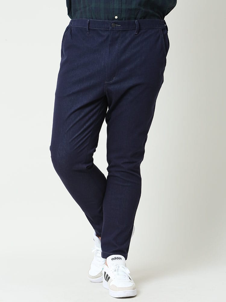 大きいサイズ メンズ EDWIN (エドウィン) デニスラAIR ストレッチ 無地 デニム テーパードパンツ