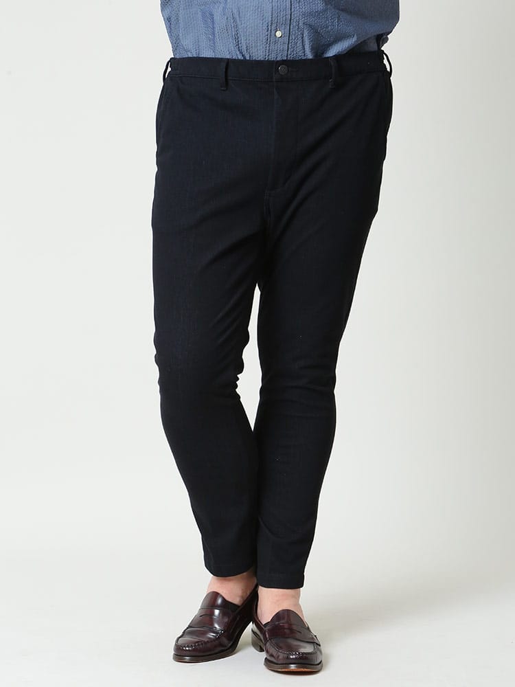 大きいサイズ メンズ EDWIN (エドウィン) デニスラAIR ストレッチ 無地 デニム テーパードパンツ