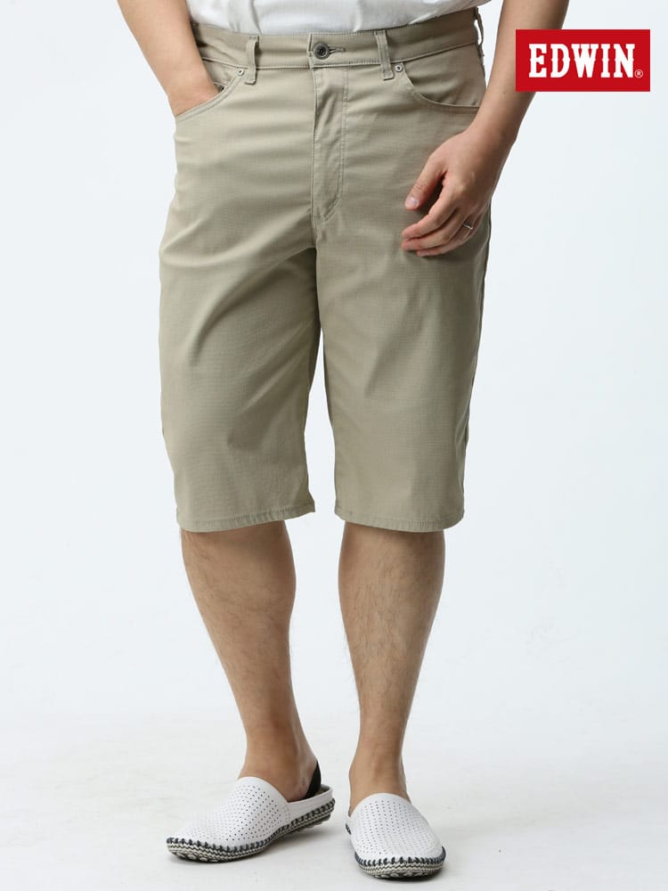 大きいサイズ メンズ EDWIN (エドウィン) JERSEYS ストレッチ 無地 ジップフライ ショートパンツ