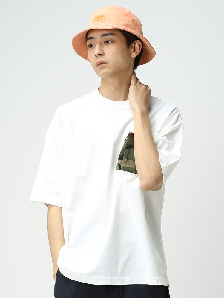 ALPHA INDUSTRIES INC (アルファインダストリーズ) 迷彩 ポケット クルーネック 半袖 Tシャツ WOODLAND