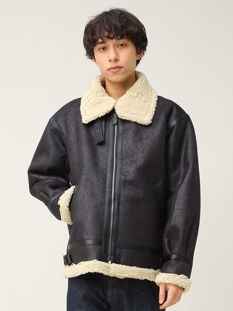 ALPHA INDUSTRIES INC (アルファインダストリーズ) フェイクムートン フルジップ ジャケット ブルゾン B-3 TA1548