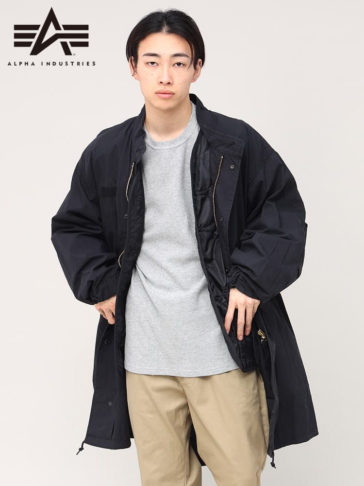ALPHA INDUSTRIES INC (アルファインダストリーズ) フルジップ ミリタリーコート オーバーサイズ ビッグシルエット M-65 COAT