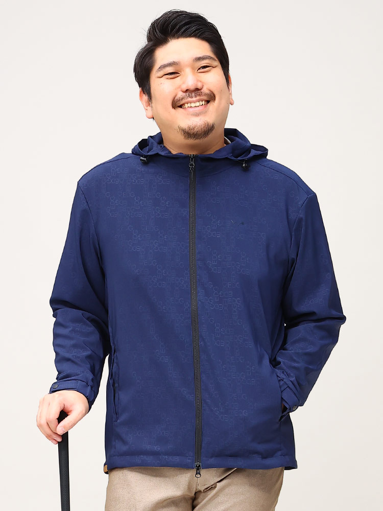 大きいサイズ メンズ EDWIN GOLF (エドウィン ゴルフ) ストレッチ フルジップ ゴルフ ユーティリティー ジャケット