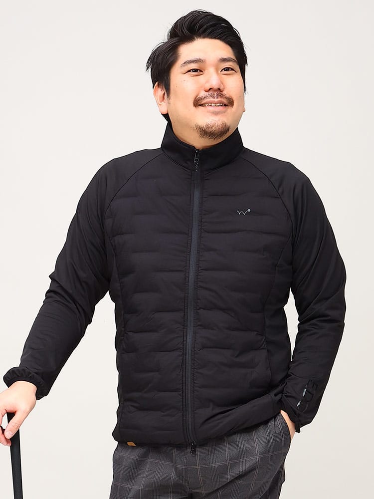 在庫処分 返品交換不可 大きいサイズ メンズ EDWIN GOLF (エドウィン ゴルフ) ストレッチ キルト フルジップ ゴルフ ジャケット