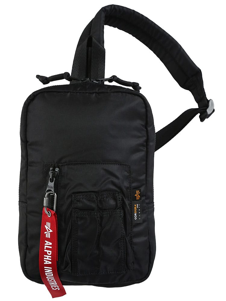 大きいサイズ メンズ ALPHA INDUSTRIES INC (アルファインダストリーズ) ポケット ジップ ワンショルダーバッグ