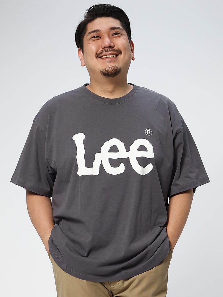 大きいサイズ メンズ Lee (リー) BIGロゴ クルーネック 半袖 Tシャツ