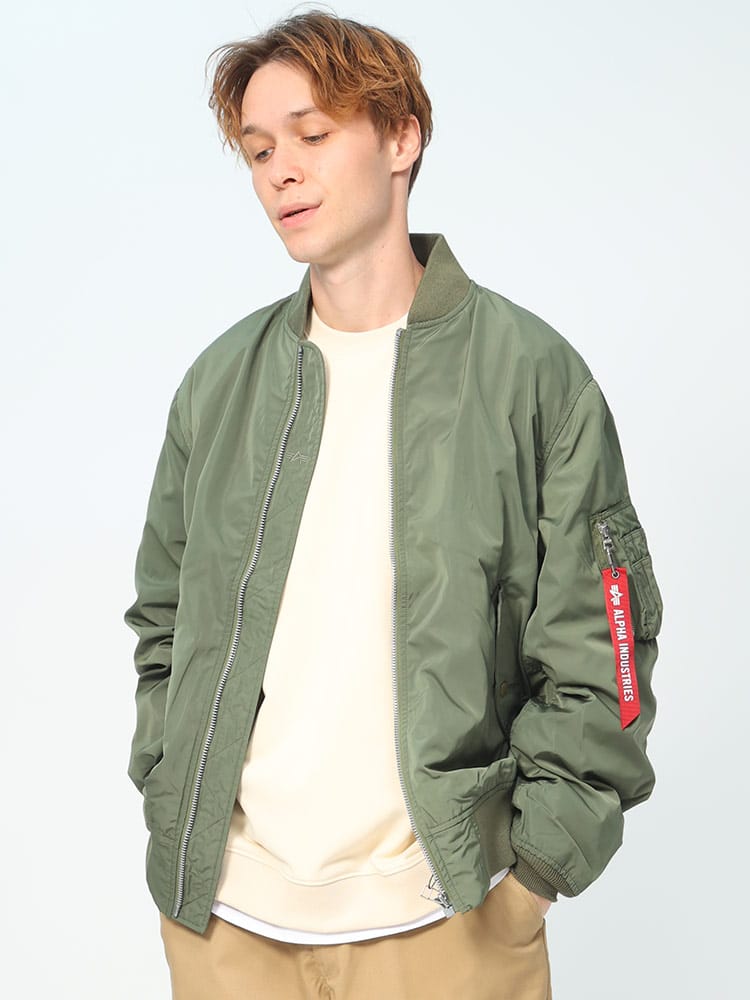 ALPHA INDUSTRIES INC (アルファインダストリーズ) フルジップ ミリタリージャケット BONDING MA-1
