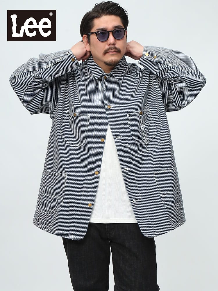 Lee リー カバーオール ワークジャケット デニム ヒッコリー ロコジャケット DUNGAREES LOCO JACKET LT0659-804 大きいサイズ メンズ 