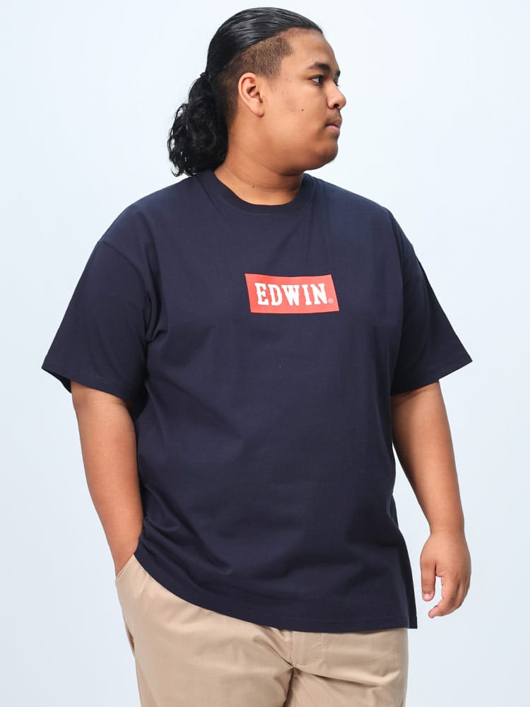 在庫処分 返品交換不可 半袖 Tシャツ BOXロゴプリント クルーネック トップス クルー 大きいサイズ メンズ