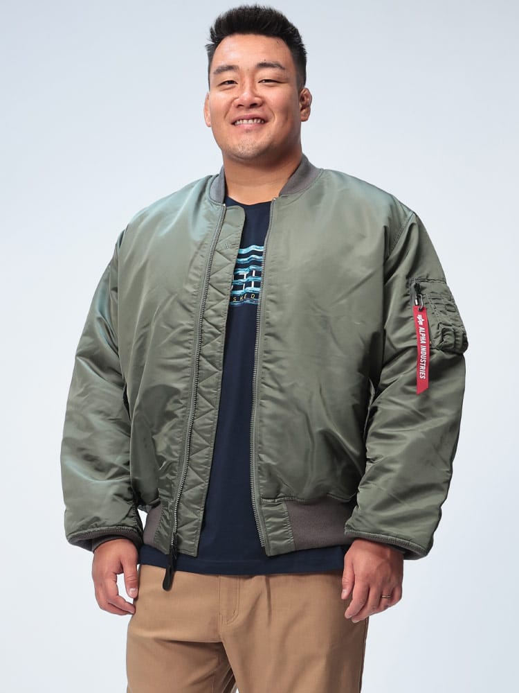 MA-1 ジャケット 中綿 フルジップ JAPAN SPEC アウター ブルゾン ミリタリー 秋冬 大きいサイズ メンズ