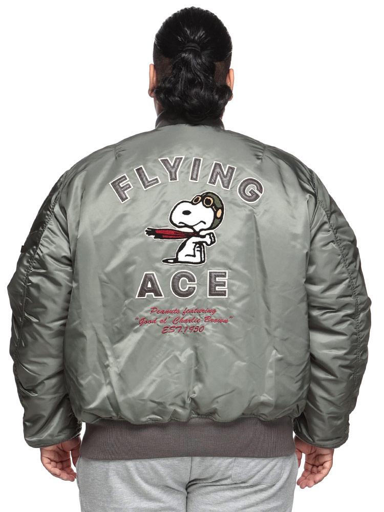 ジャケット スヌーピー フルジップ PEANUTS FLYING ACE MA-1【V