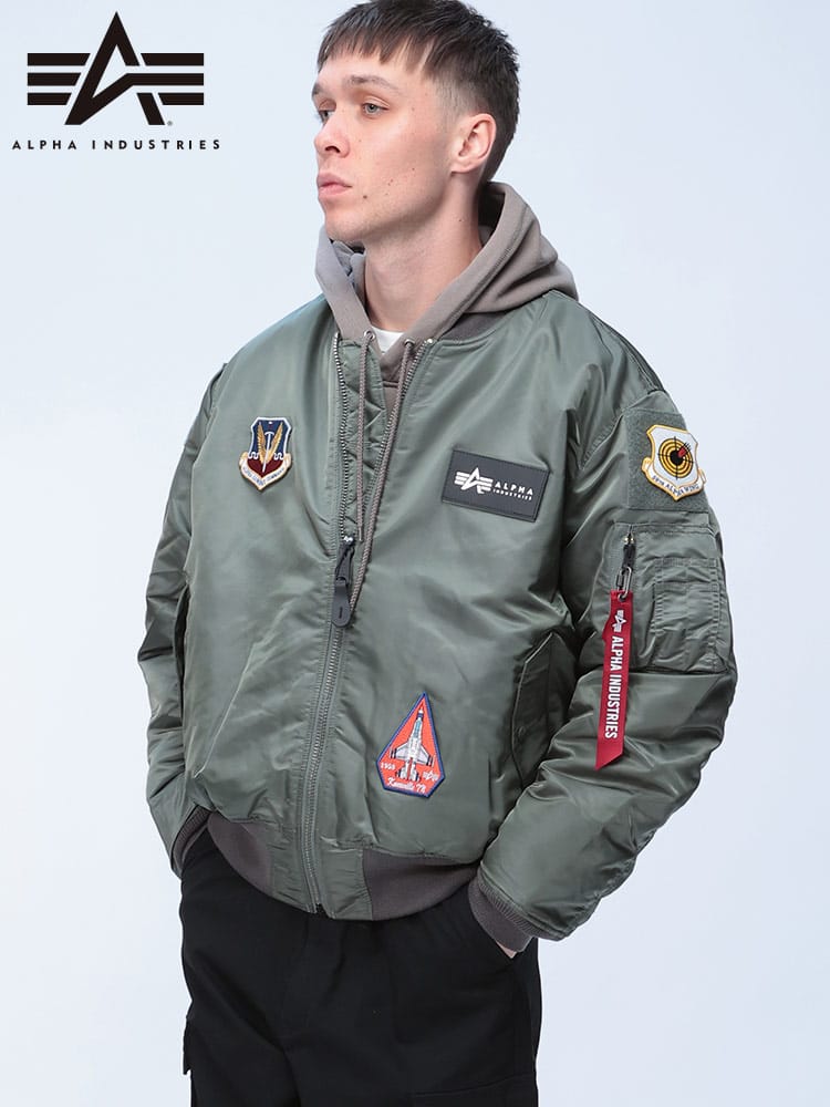 ALPHA INDUSTRIES INC (アルファインダストリーズ) フルジップ 中綿 ジャケット MA-1 AIR CREW TB CORE SPEC TA0527059