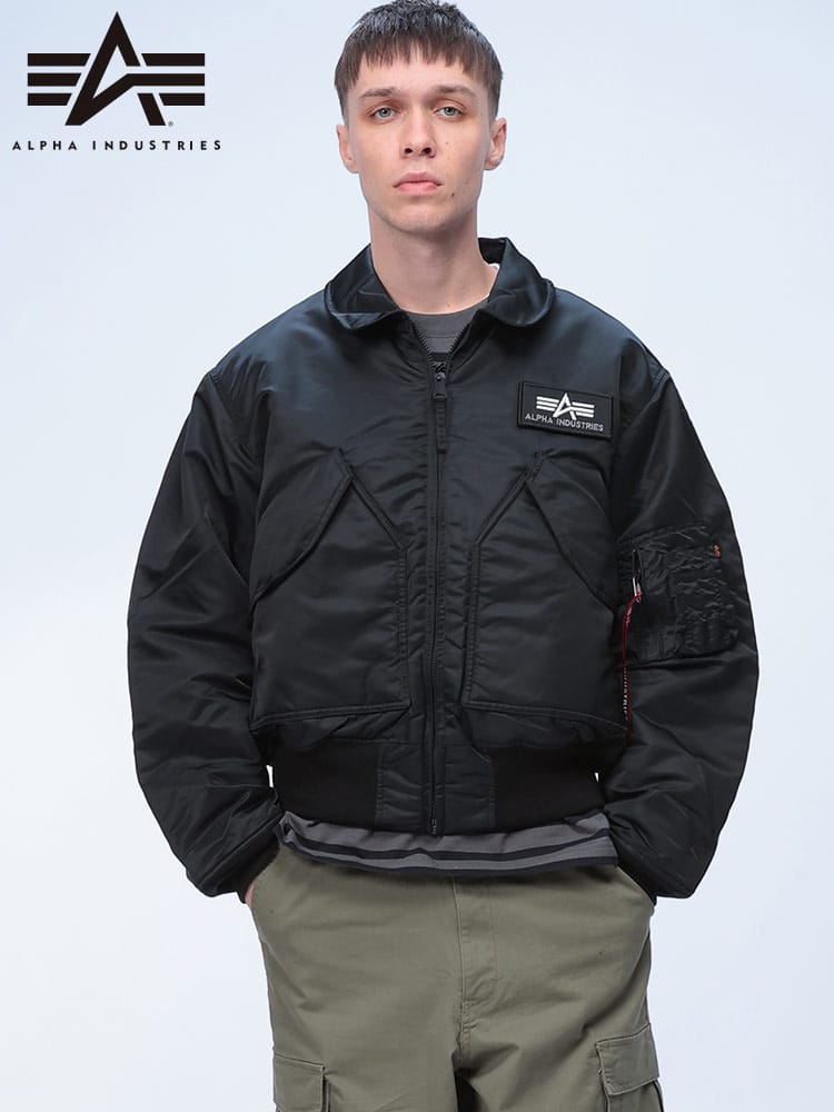 ALPHA INDUSTRIES INC (アルファインダストリーズ) フルジップ 中綿 ジャケット CWU-45P BACK FLYING A CORE SPEC TA0233001