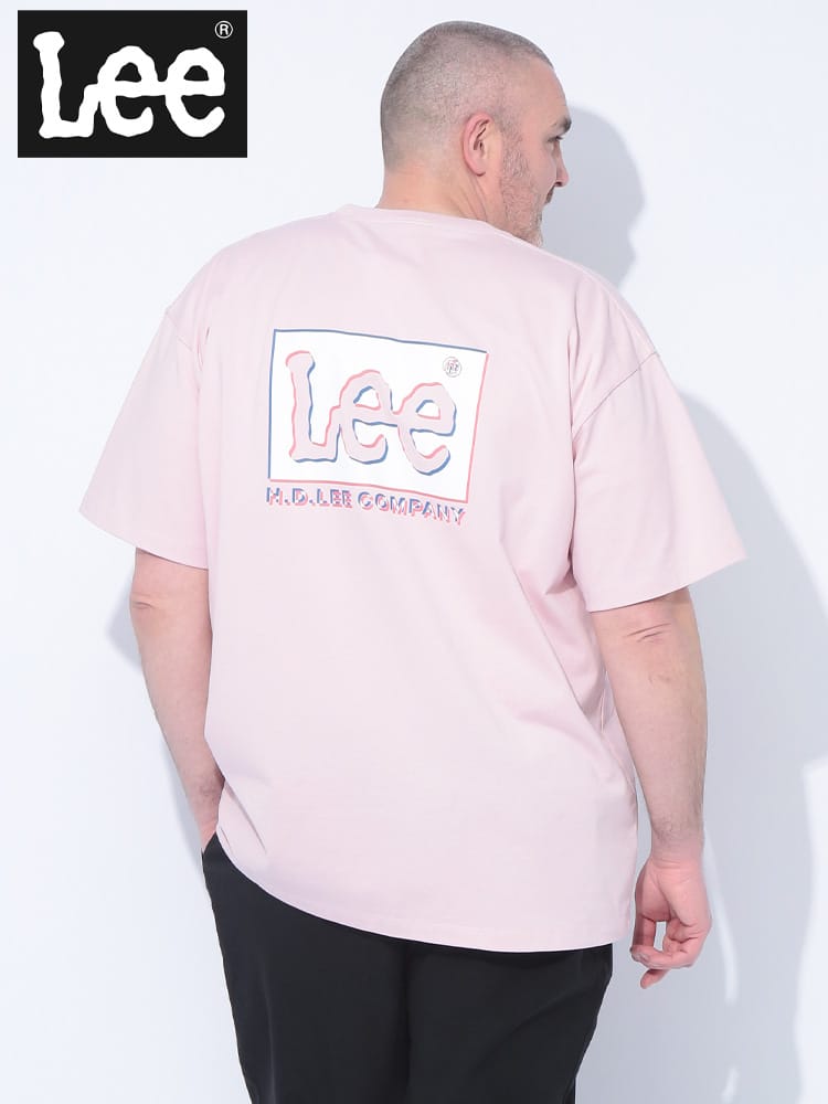 Lee (リー) オーバーサイズ バックロゴプリント クルーネック 半袖 Tシャツ 大きいサイズ メンズ