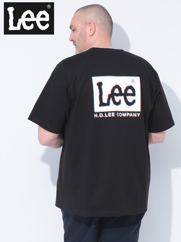 Lee (リー) オーバーサイズ バックロゴプリント クルーネック 半袖 Tシャツ 大きいサイズ メンズ