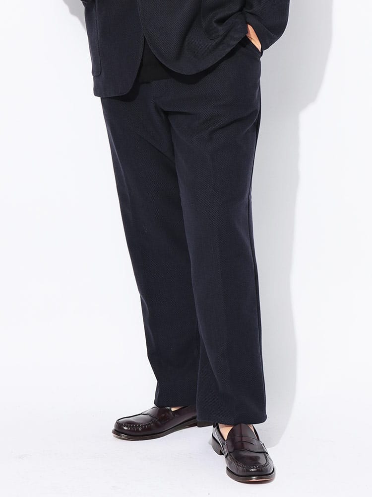 パンツ デニスラ ローゲージ ワンタック ボトムス ニットパンツ ロングパンツ ビジカジ ストレッチ 秋 冬 大きいサイズ メンズ