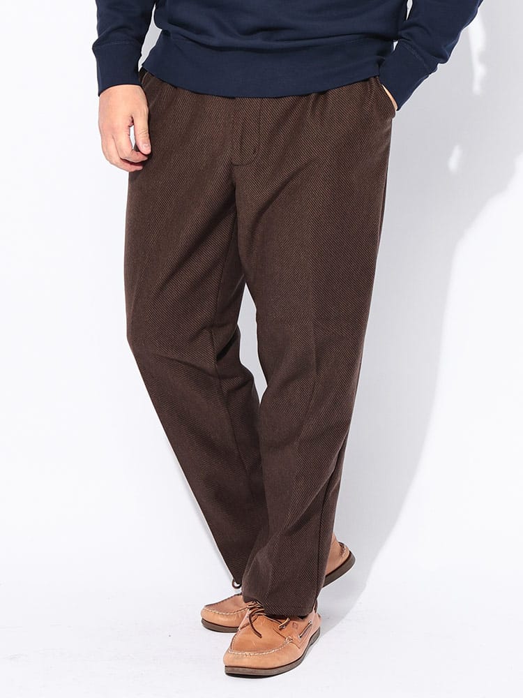 パンツ デニスラ ローゲージ ワンタック ボトムス ニットパンツ ロングパンツ ビジカジ ストレッチ 秋 冬 大きいサイズ メンズ