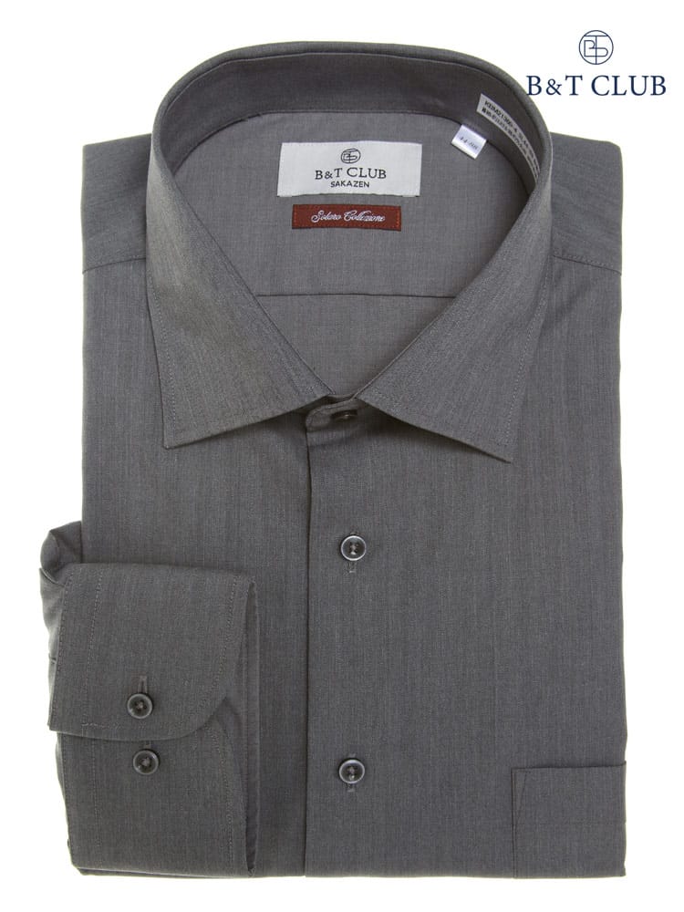 大きいサイズ メンズ B＆T CLUB 形態安定 ストレッチ ソラーロ ワイドカラー 長袖 ワイシャツ カッターシャツ