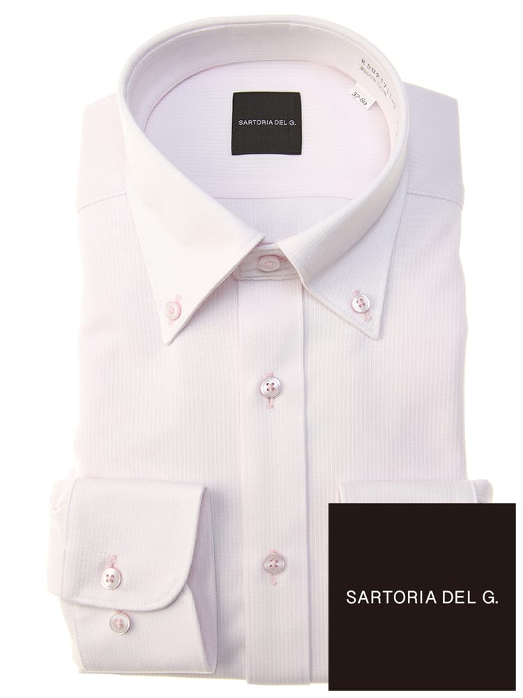 SARTORIA DEL GROSSO (サルトリアデルグロッソ) 形態安定 ボタンダウン ニット スリム 細身 長袖 ワイシャツ カッターシャツ SLIMBODY sdgknity