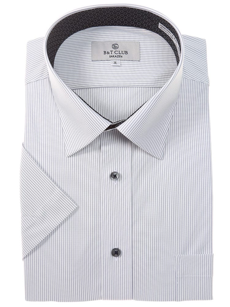 大きいサイズ メンズ B＆T CLUB (ビーアンドティークラブ) トリコット 形態安定 半袖 ワイドカラー ワイシャツ カッターシャツ RELAXBODY