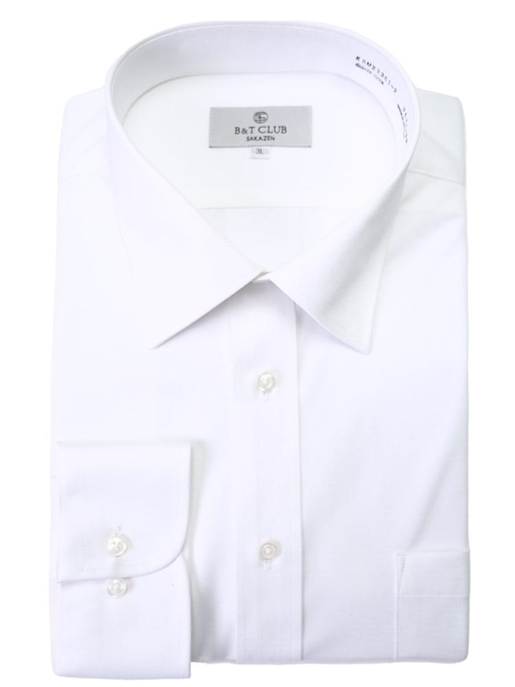 大きいサイズ メンズ B＆T CLUB ビーアンドティークラブ 形態安定 ワイドカラー 長袖 ニット ワイシャツ カッターシャツ RELAX BODY