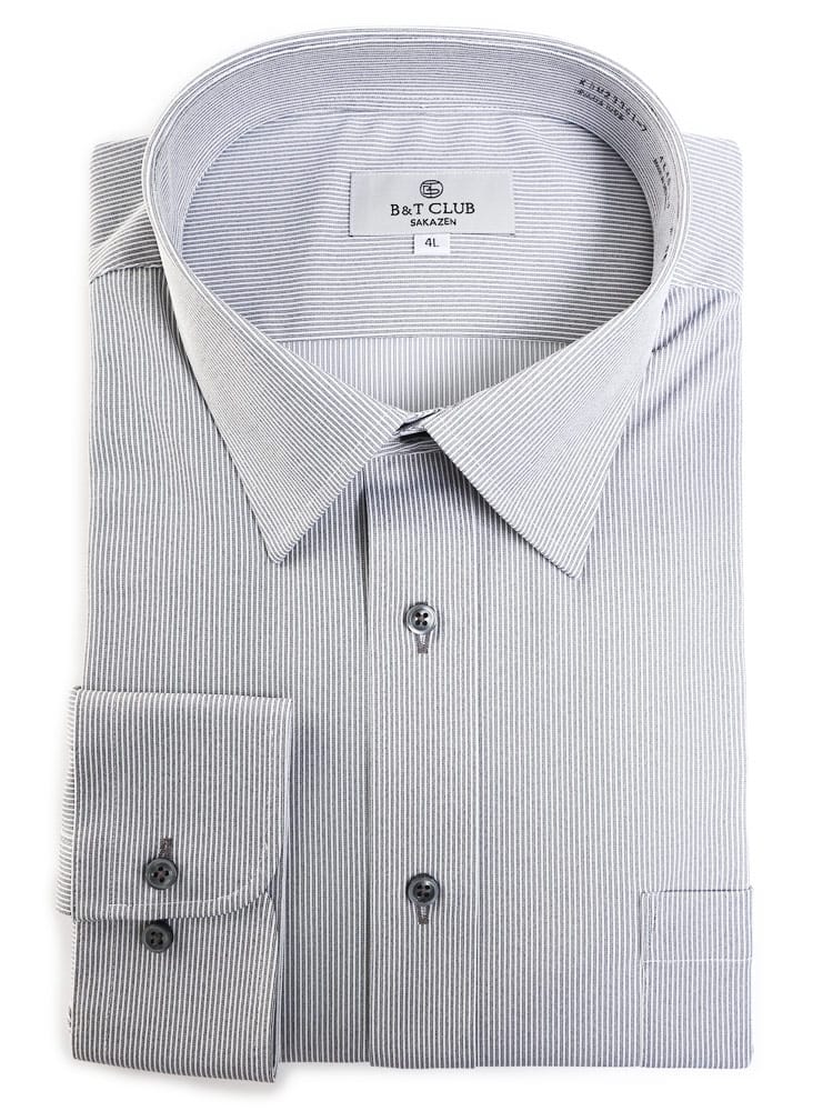 大きいサイズ メンズ B＆T CLUB ビーアンドティークラブ 形態安定 ワイドカラー 長袖 ニット ワイシャツ カッターシャツ RELAX BODY