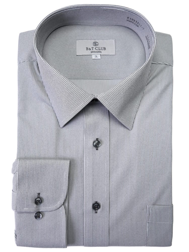 大きいサイズ メンズ B＆T CLUB ビーアンドティークラブ 形態安定 ワイドカラー 長袖 ニット ワイシャツ カッターシャツ RELAX BODY
