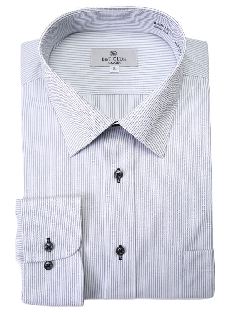大きいサイズ メンズ B＆T CLUB ビーアンドティークラブ 形態安定 ワイドカラー 長袖 ニット ワイシャツ カッターシャツ RELAX BODY
