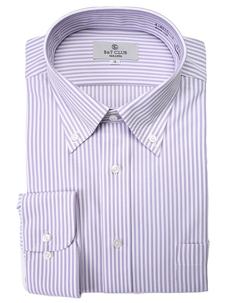 ワイシャツ・ネクタイ3本同時購入1100円引き対象商品 大きいサイズ メンズ B＆T CLUB ビーアンドティークラブ 形態安定 ボタンダウン 長袖 ニット ワイシャツ カッターシャツ RELAX BODY